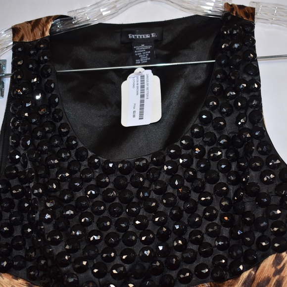 Women's Better B. Beaded and Satin Leopard Dress M - Picture 3 of 5